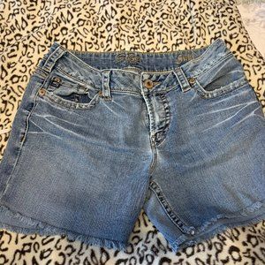 Silver Cutoff Jean Shorts